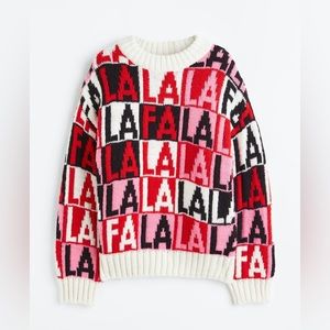 H&M Fa La La Jacquard Knit Sweater